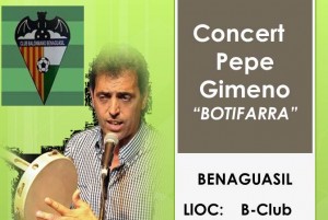 Concert Pepe Gimeno “Botifarra” 3 de Gener 2015 -  Entrades anticipades a Pollos Planes, Ivan Peluquero i Estil Masculí Eva
