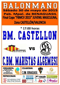 Cartel Final Copa FBMCV 2015 Juvenil M. en BENAGUASIL